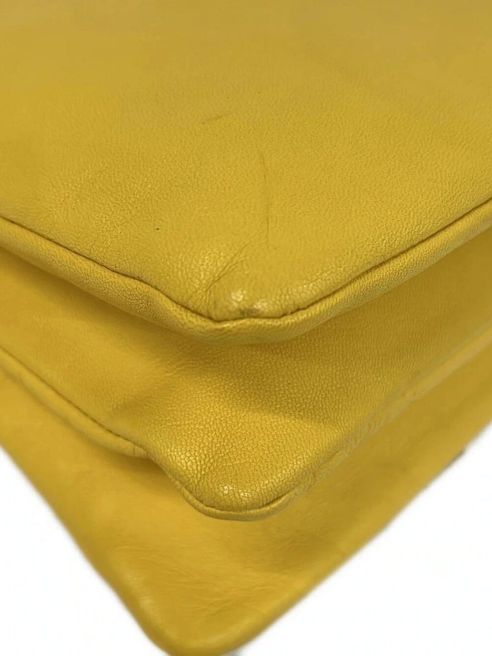 CELINE Trio - Yellow Leather Shoulder Bag - Picture 6 of 15